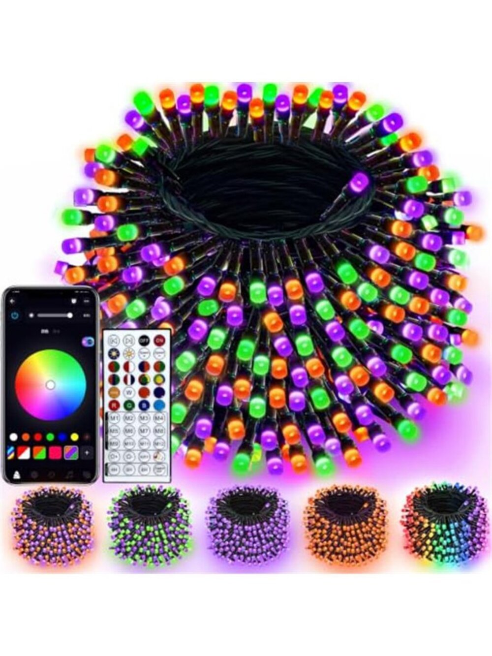 240LED Smart Color Changing String Lights 92FT Halloween Lights App Remote